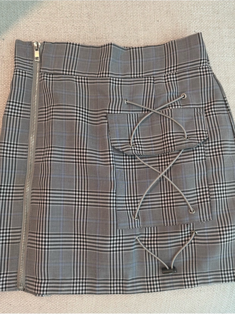 Mags & Pyr Grey Gingham Mini Skirt